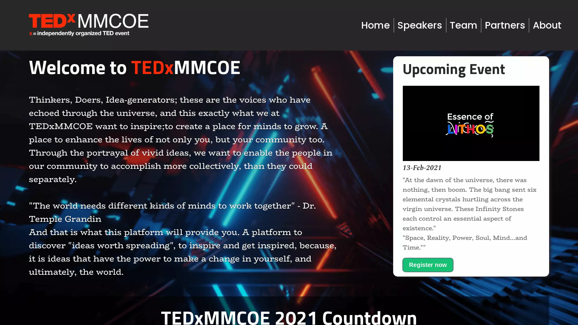TedxMMCOE Website